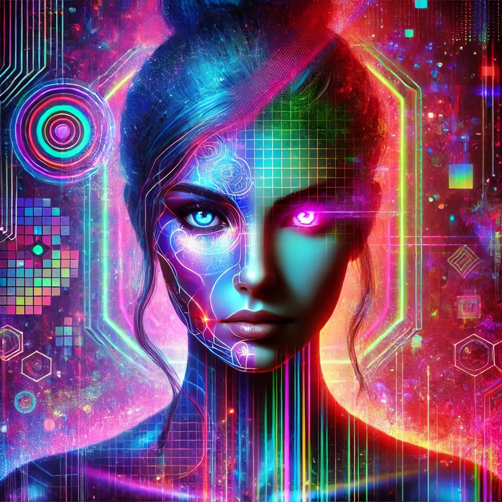 Mané artiste digitale, créatrice d'images numériques assistées par IA